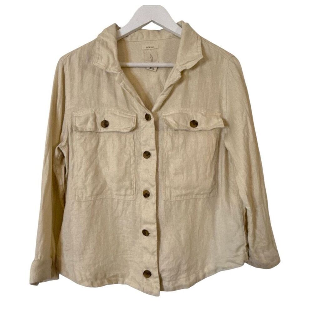 Joie 100% linen off white shacket glazer size M